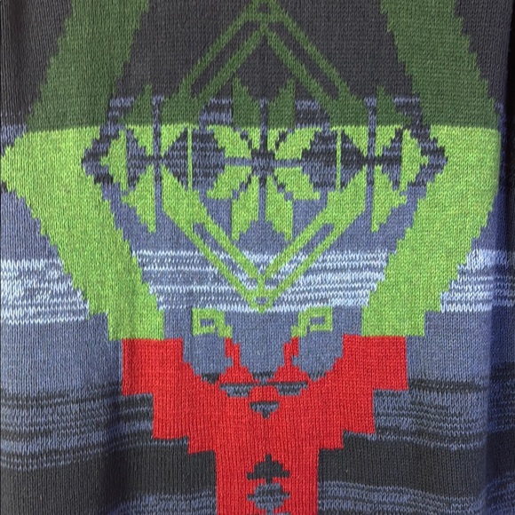 Chaps Blue and Red Southwestern Tribal Patterned Vest - Picture 5 of 10